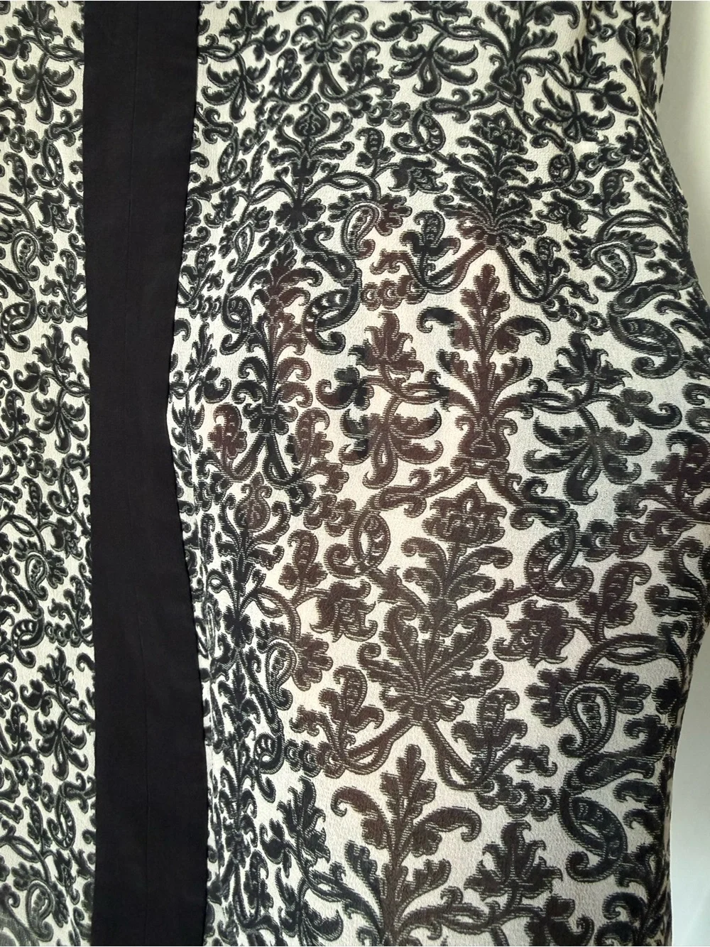Tory Burch Melissa Paisley Tunic Blouse Black Cream 8